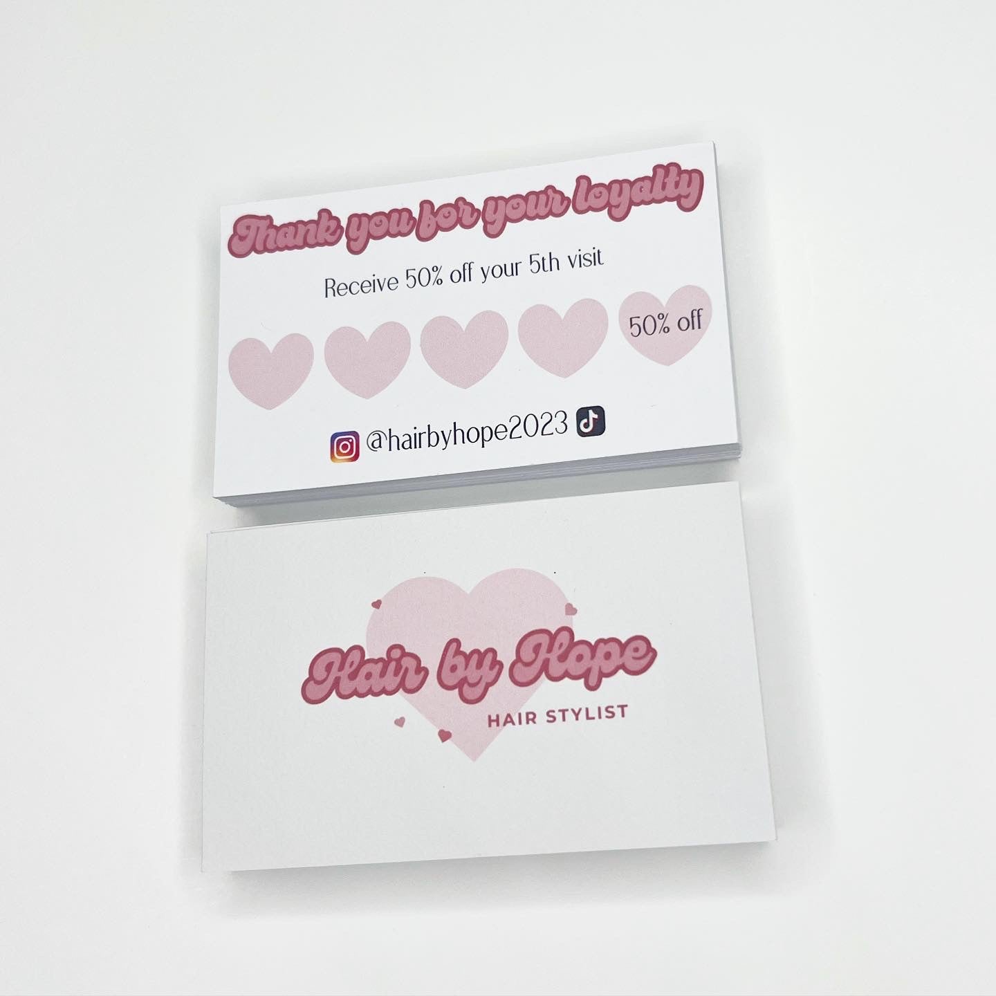 Colour Pop Heart Style Loyalty Cards