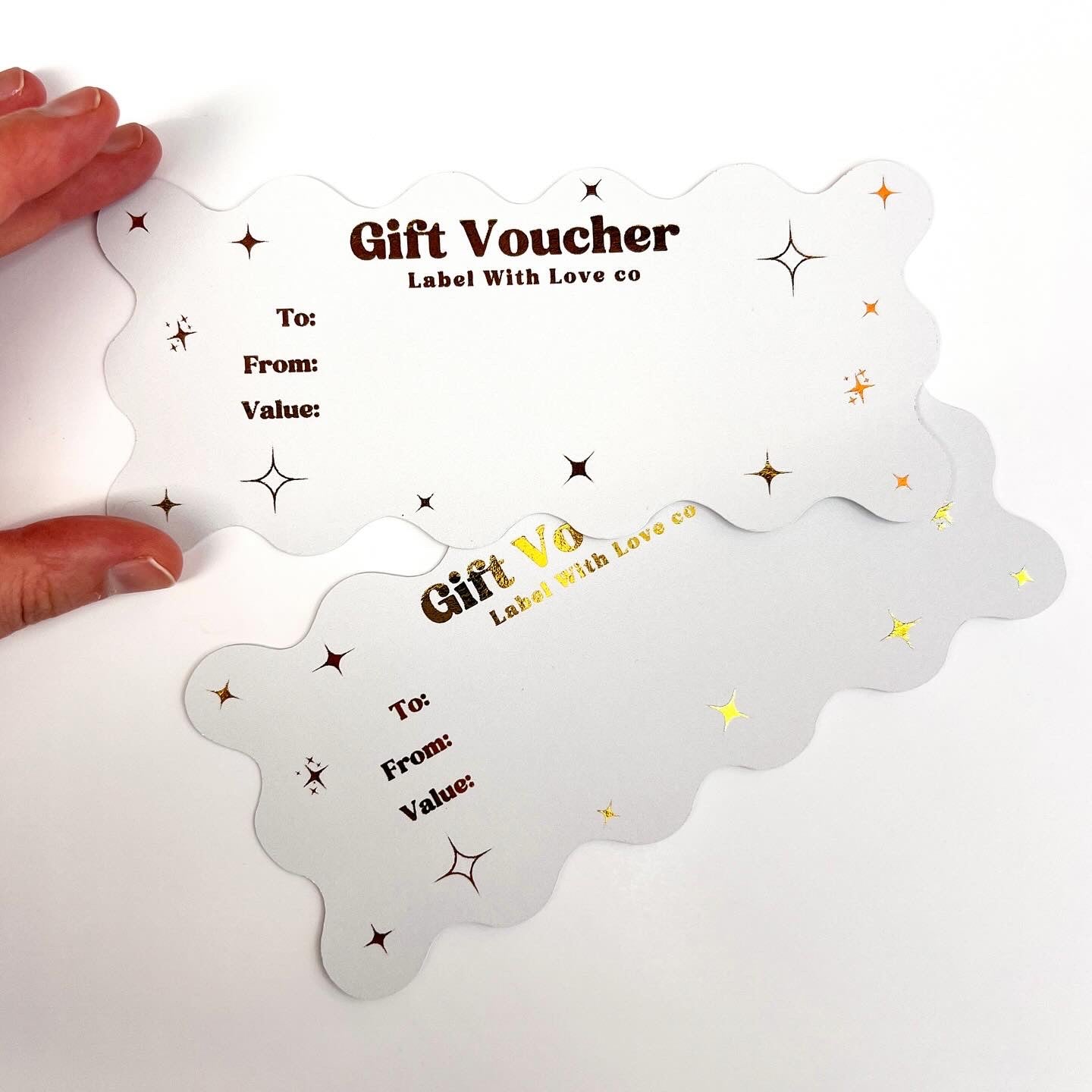 Wavy Gold Foil Print Gift Vouchers