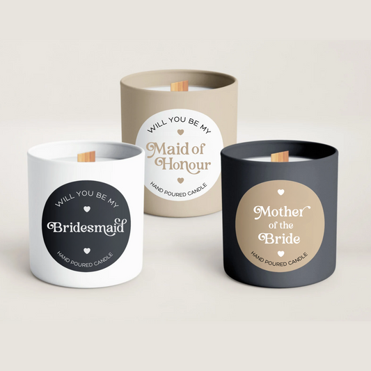 Personalised wedding candle label round