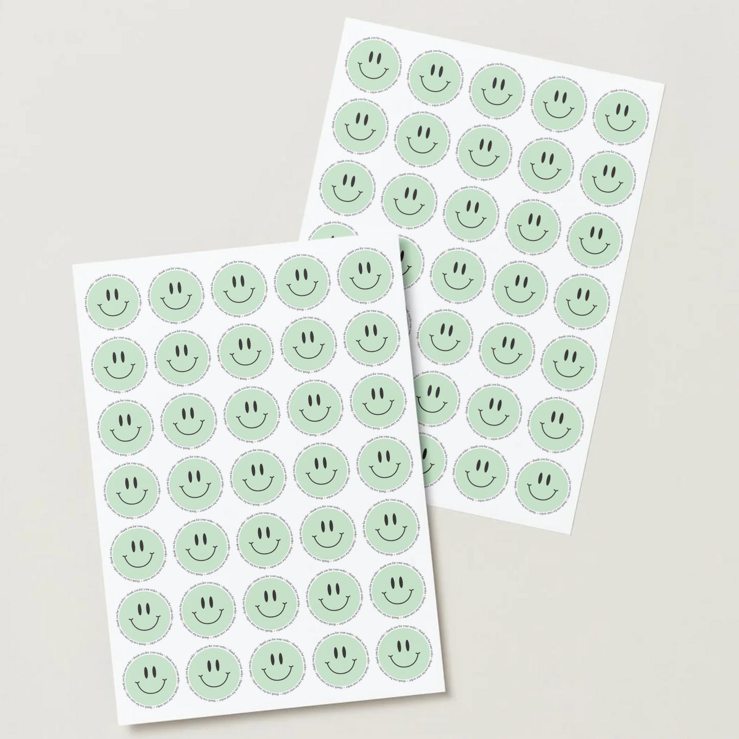 Smiley Face “Thank You For Your Order” Stickers
