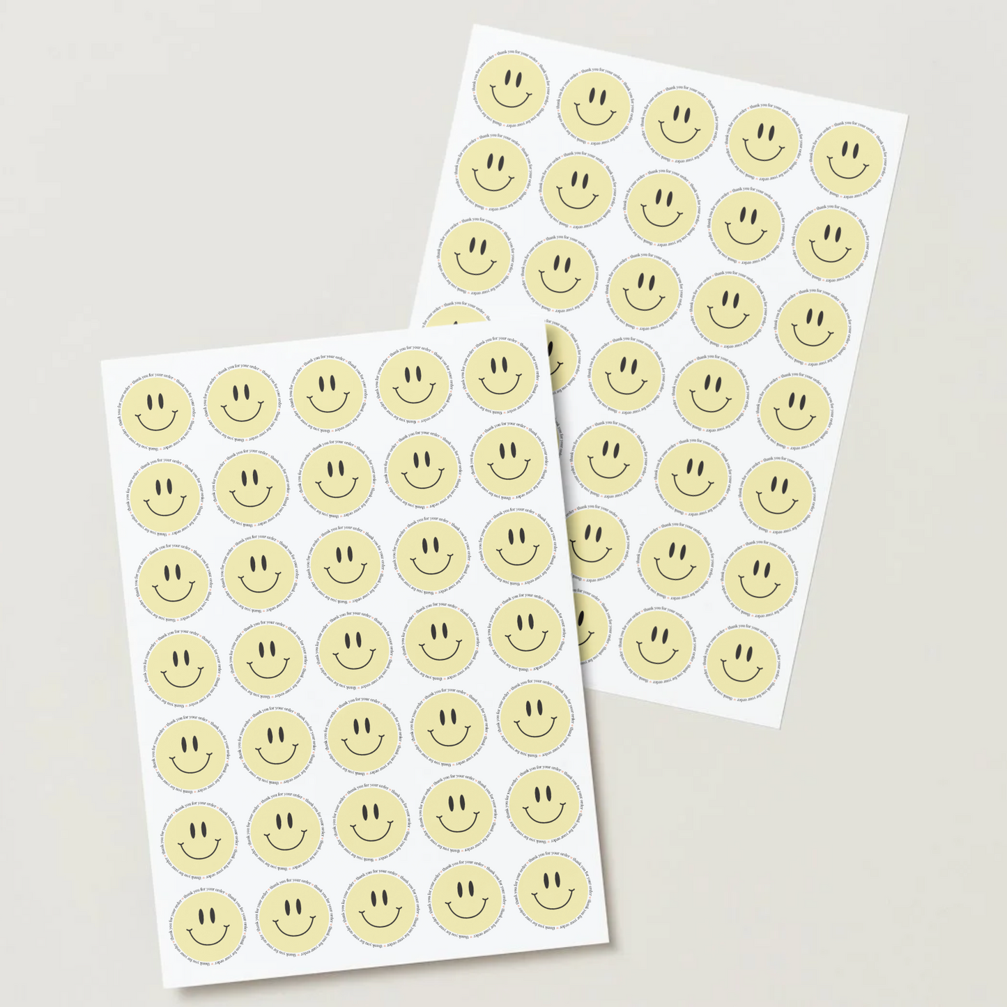 Smiley Face “Thank You For Your Order” Stickers