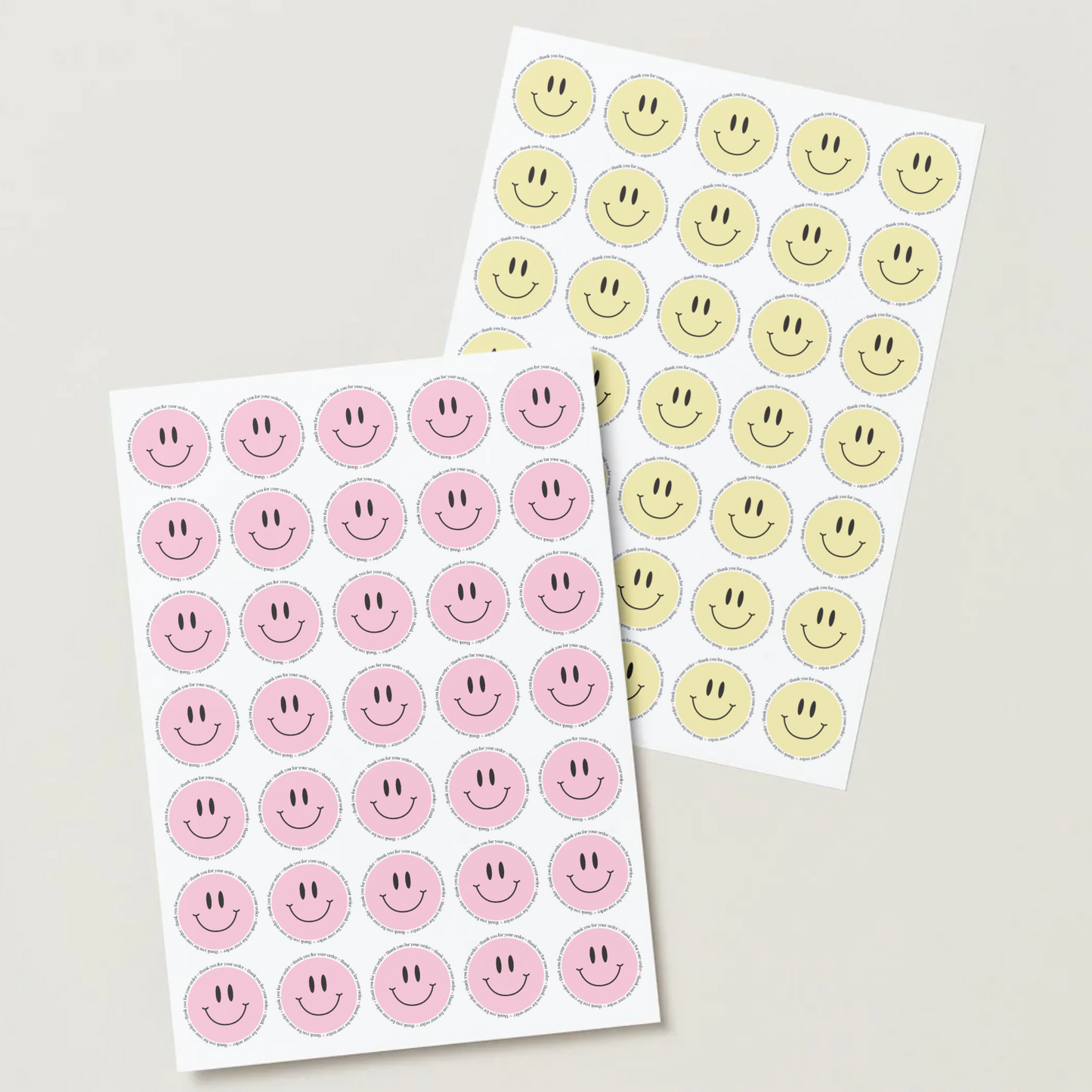 Smiley Face “Thank You For Your Order” Stickers