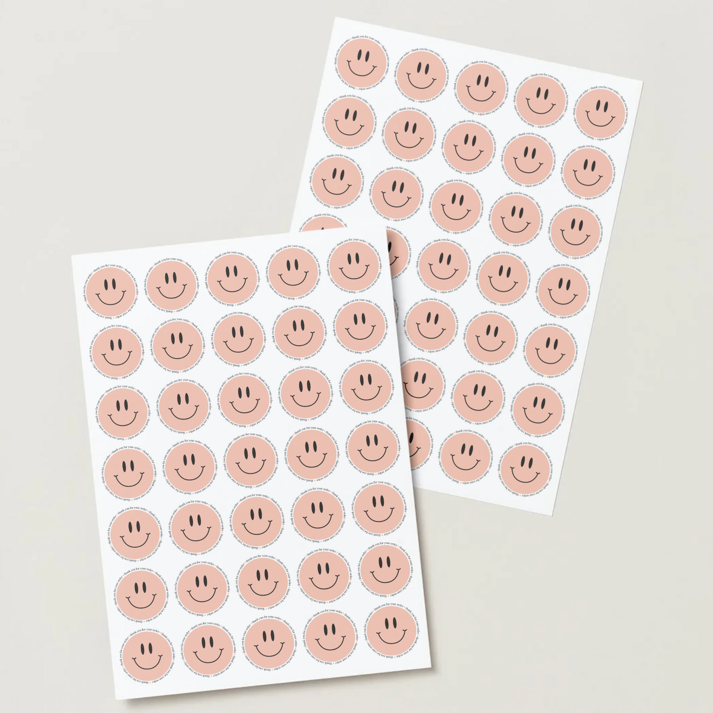 Smiley Face “Thank You For Your Order” Stickers