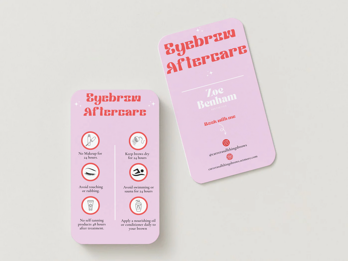 Colour Clash Aftercare Cards