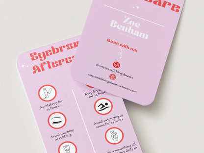 Colour Clash Aftercare Cards
