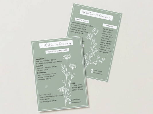 Holistic Price Lists