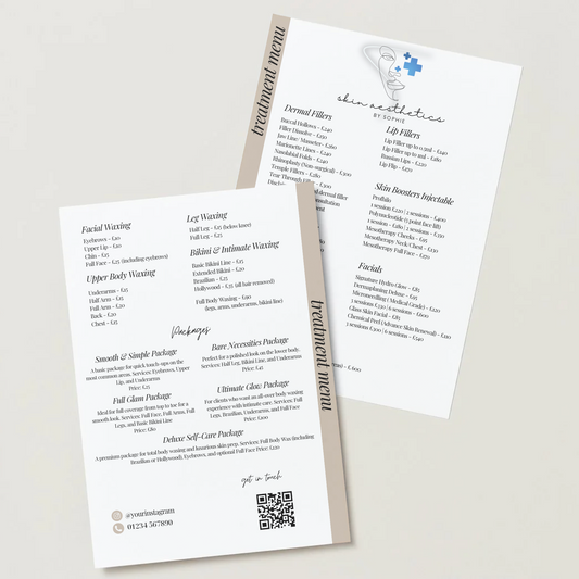 Aesthetic Treatment Menus
