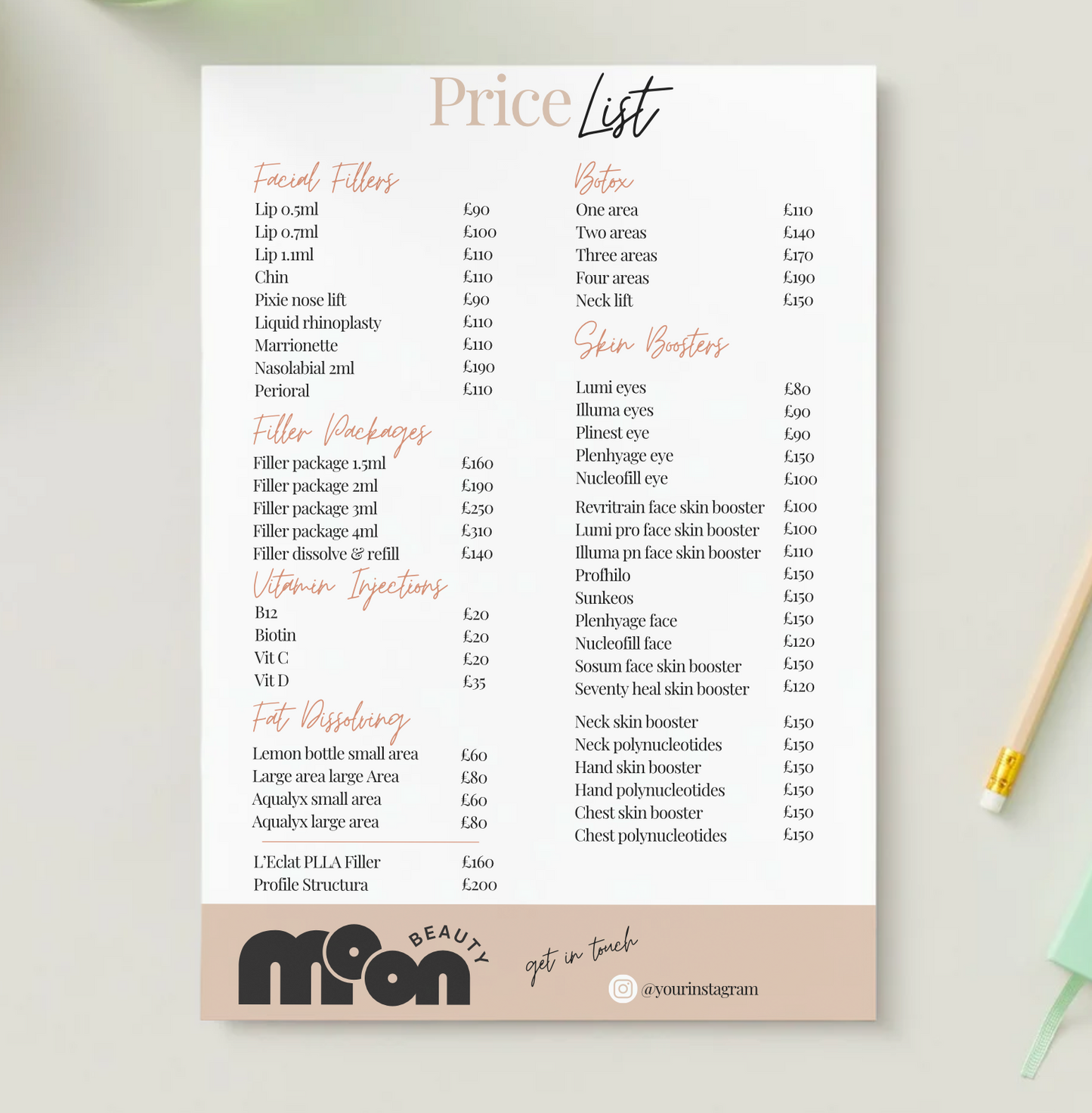 Colour Trim Price Lists