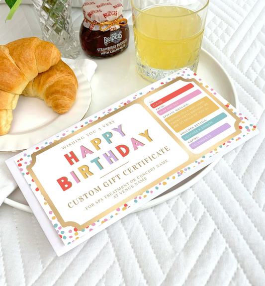 Custom Birthday Gift Voucher