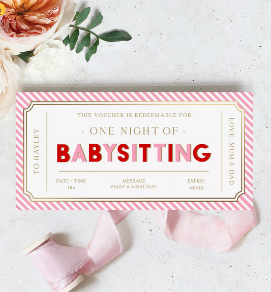 Babysitting Gift Voucher