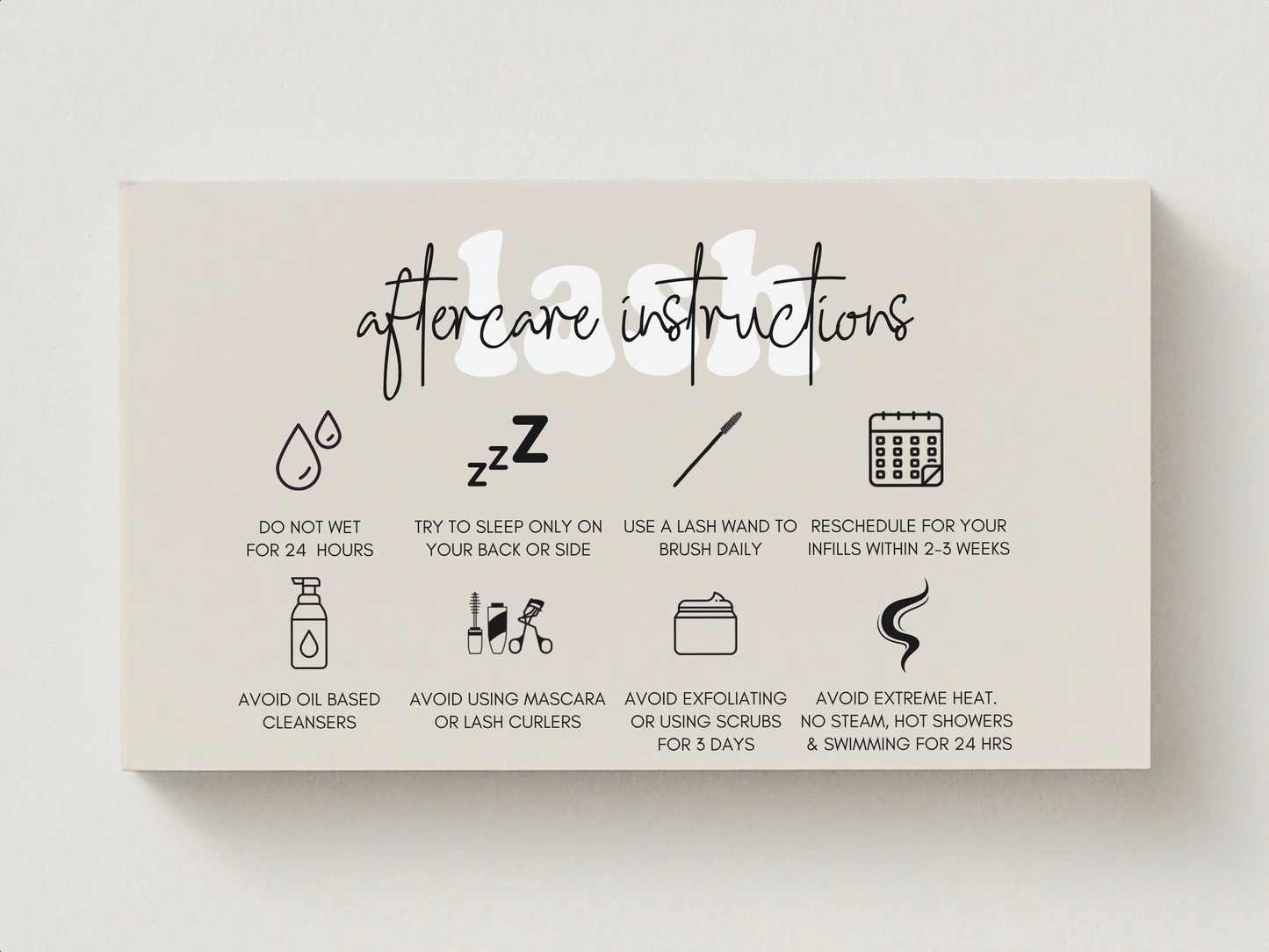 Trendy Beauty Aftercare Card