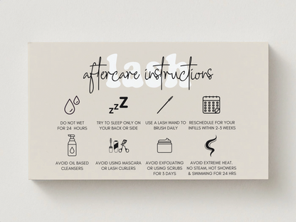 Trendy Beauty Aftercare Card