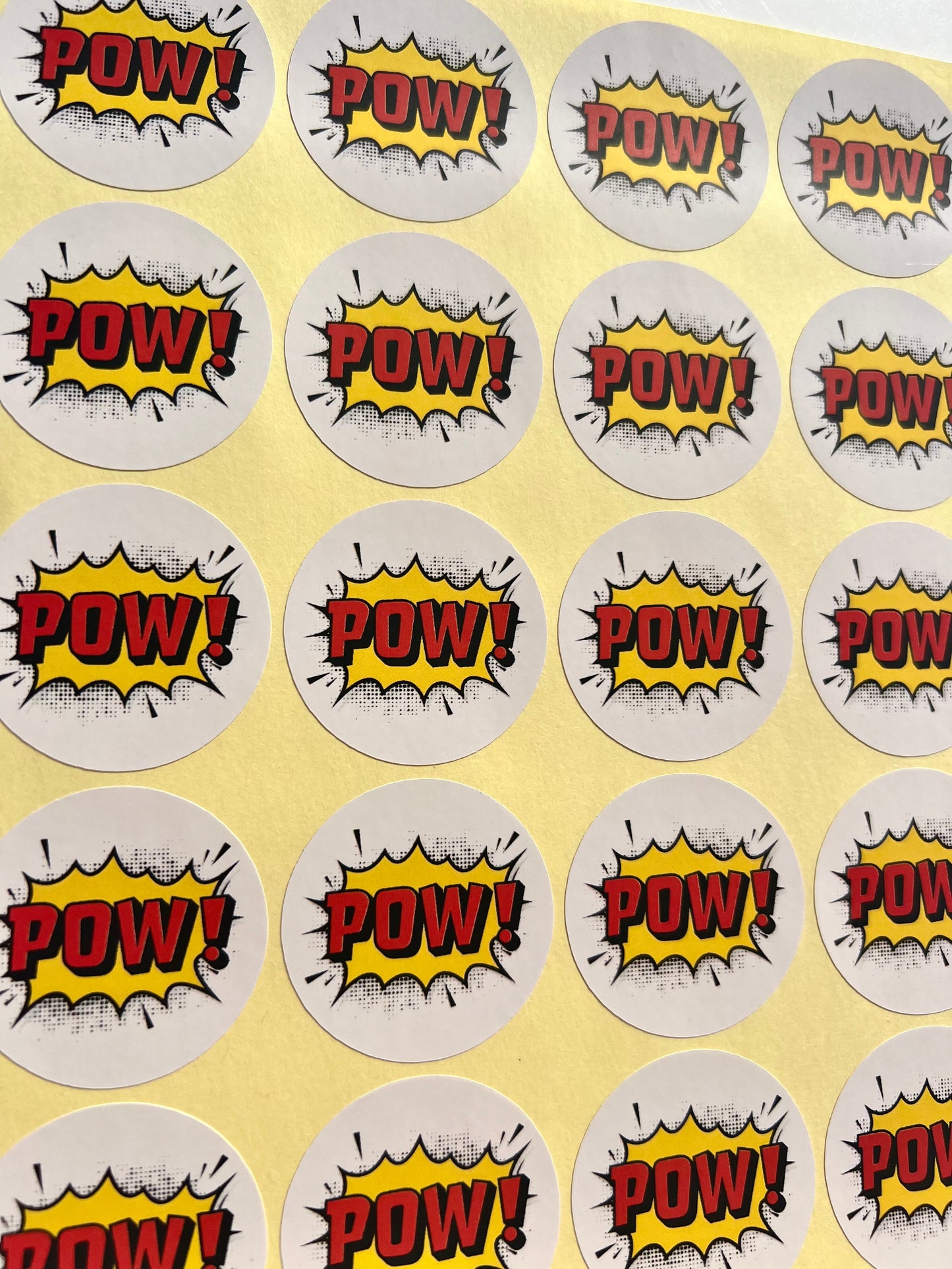 POW! Comic themed party stickers