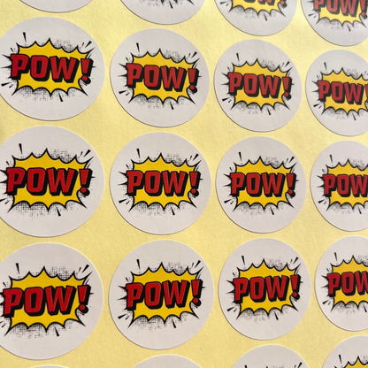 POW! Comic Themed Party Stickers