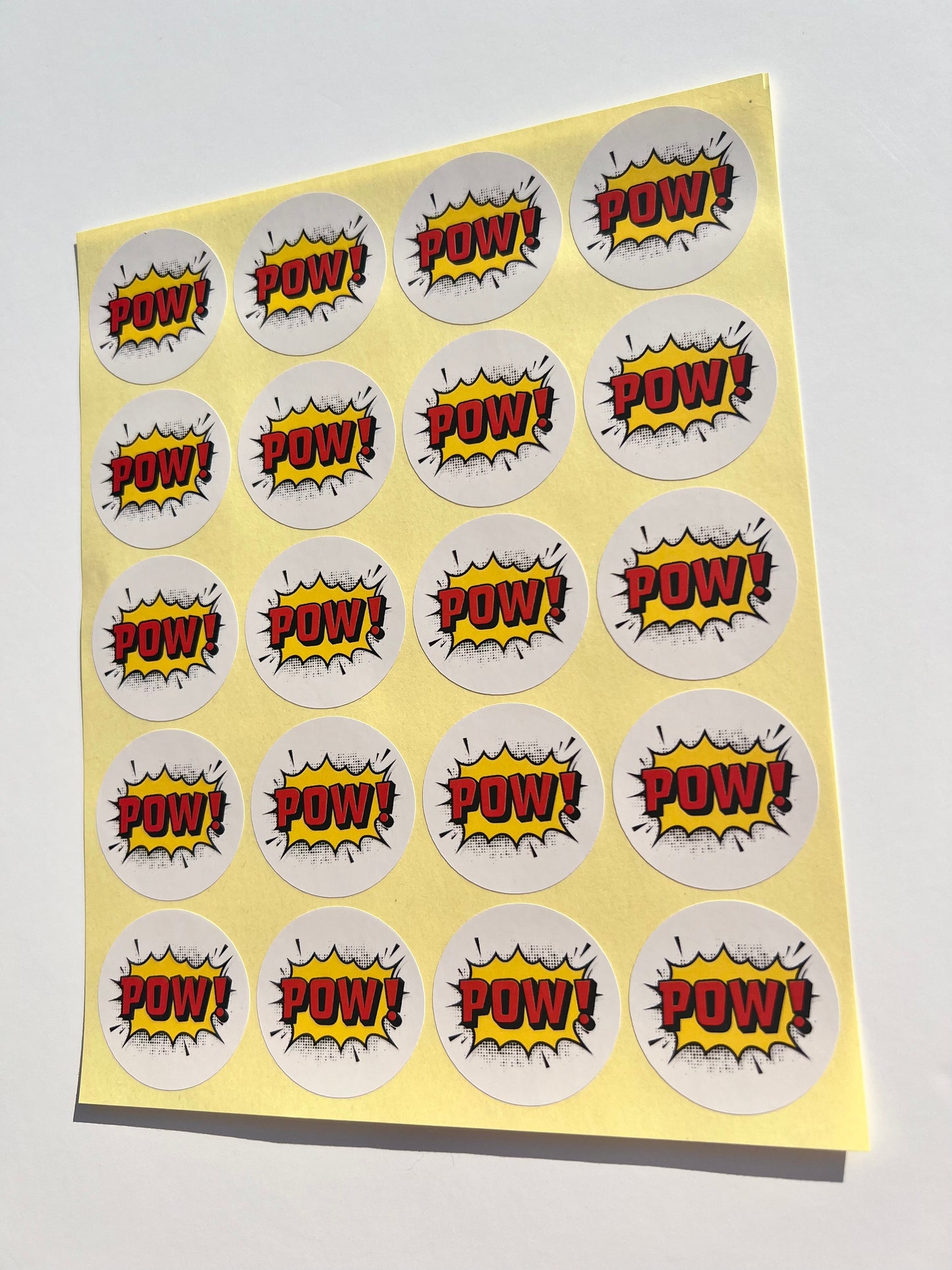 POW! Comic themed party stickers