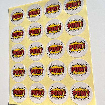 POW! Comic Themed Party Stickers