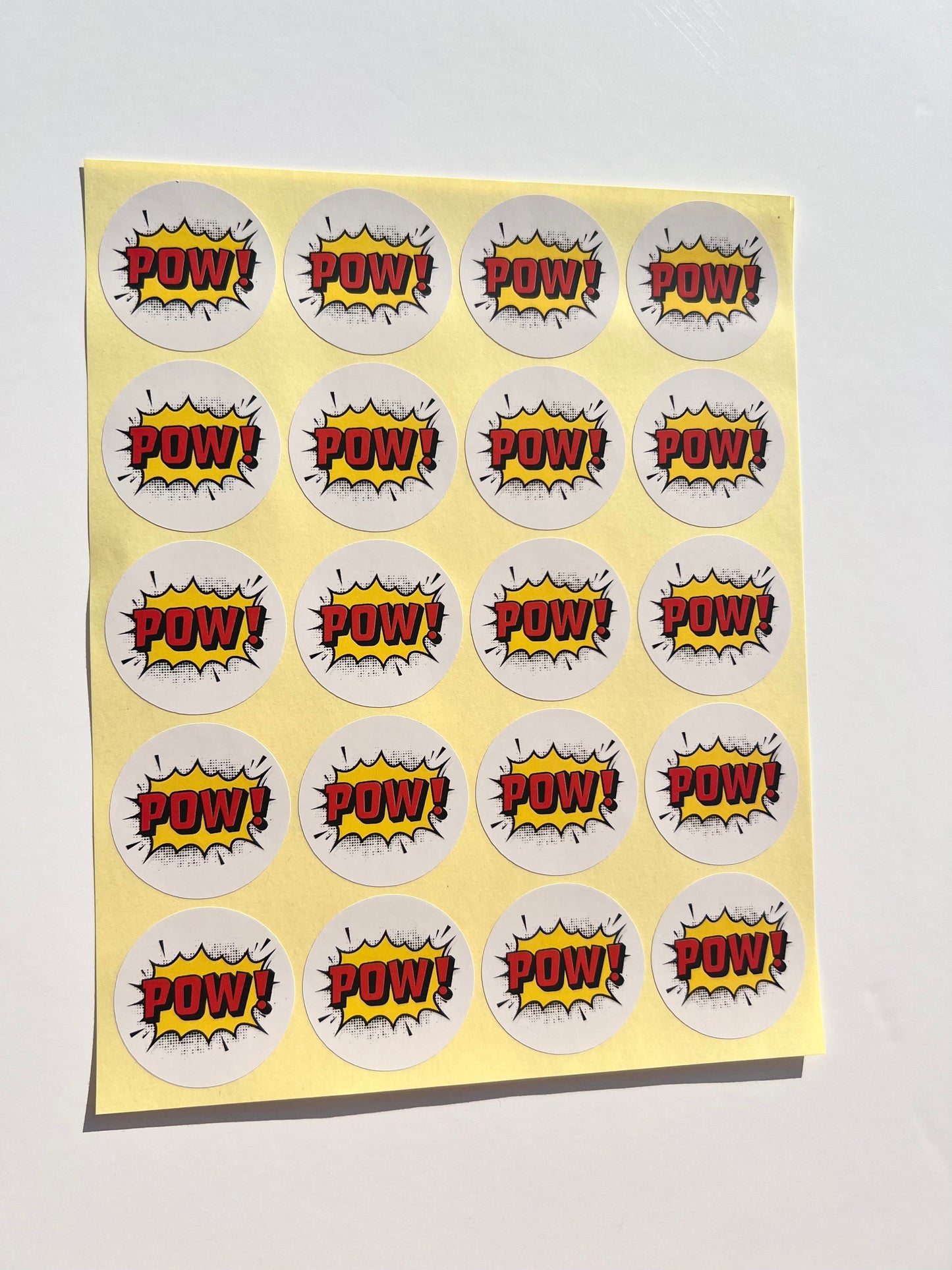 POW! Comic themed party stickers