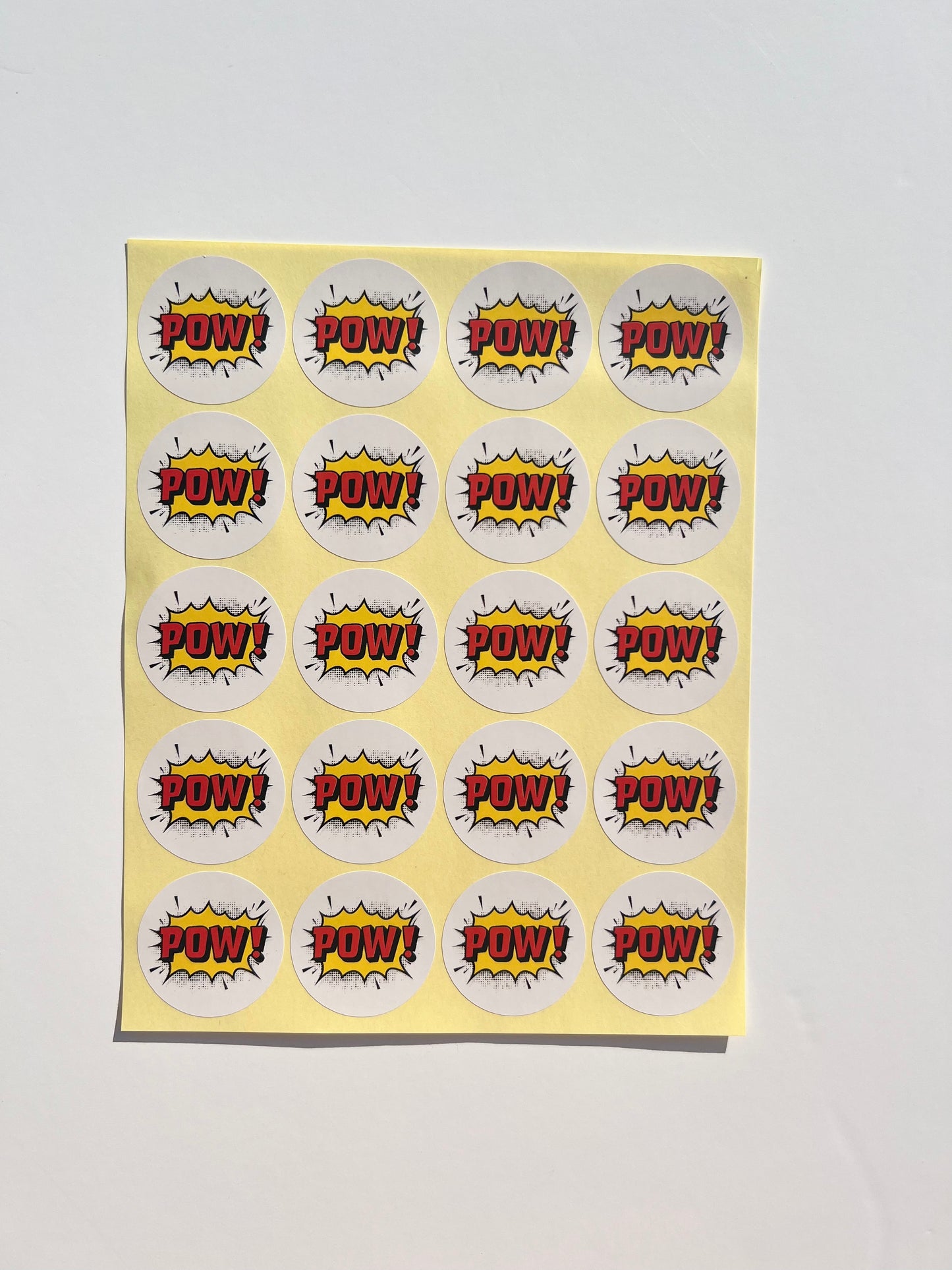 POW! Comic themed party stickers