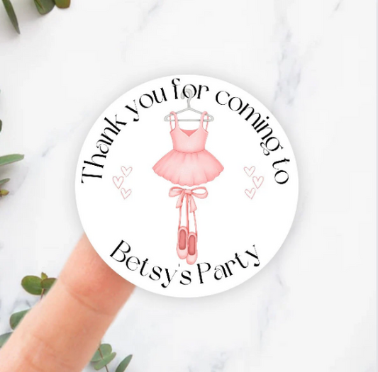 Ballerina themed party stickers