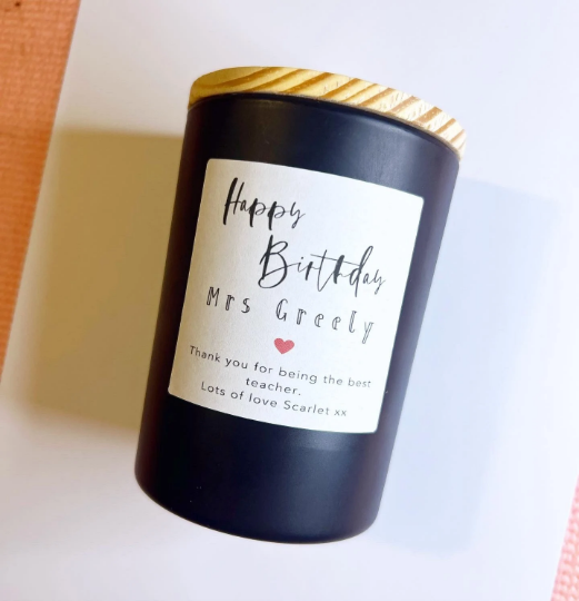 Personalised candle labels sticker