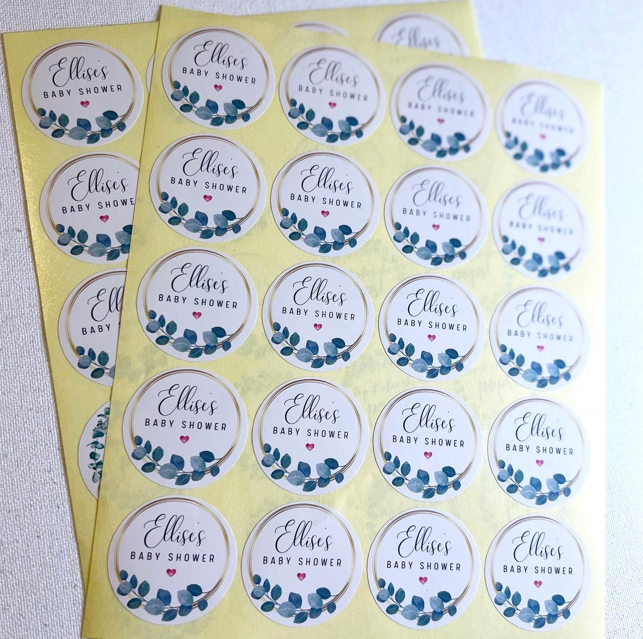 Eucalyptus Baby Shower Stickers