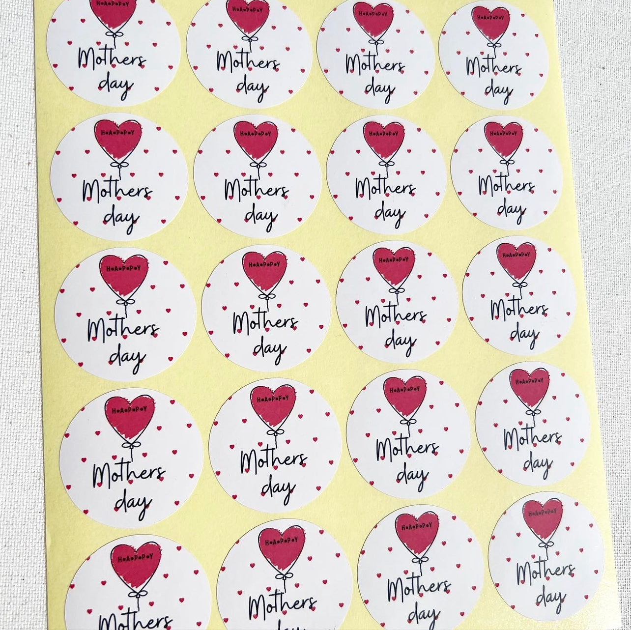 Mothers Day Heart Sticker