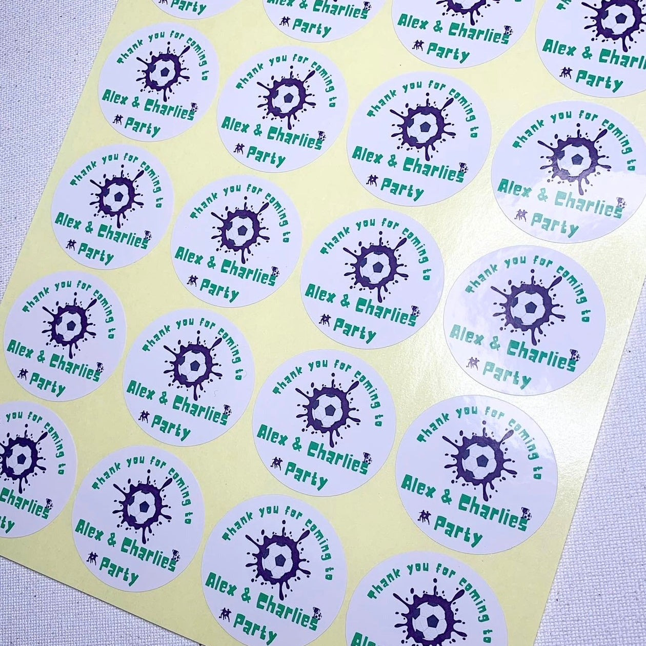 Football Themed Party Stickers