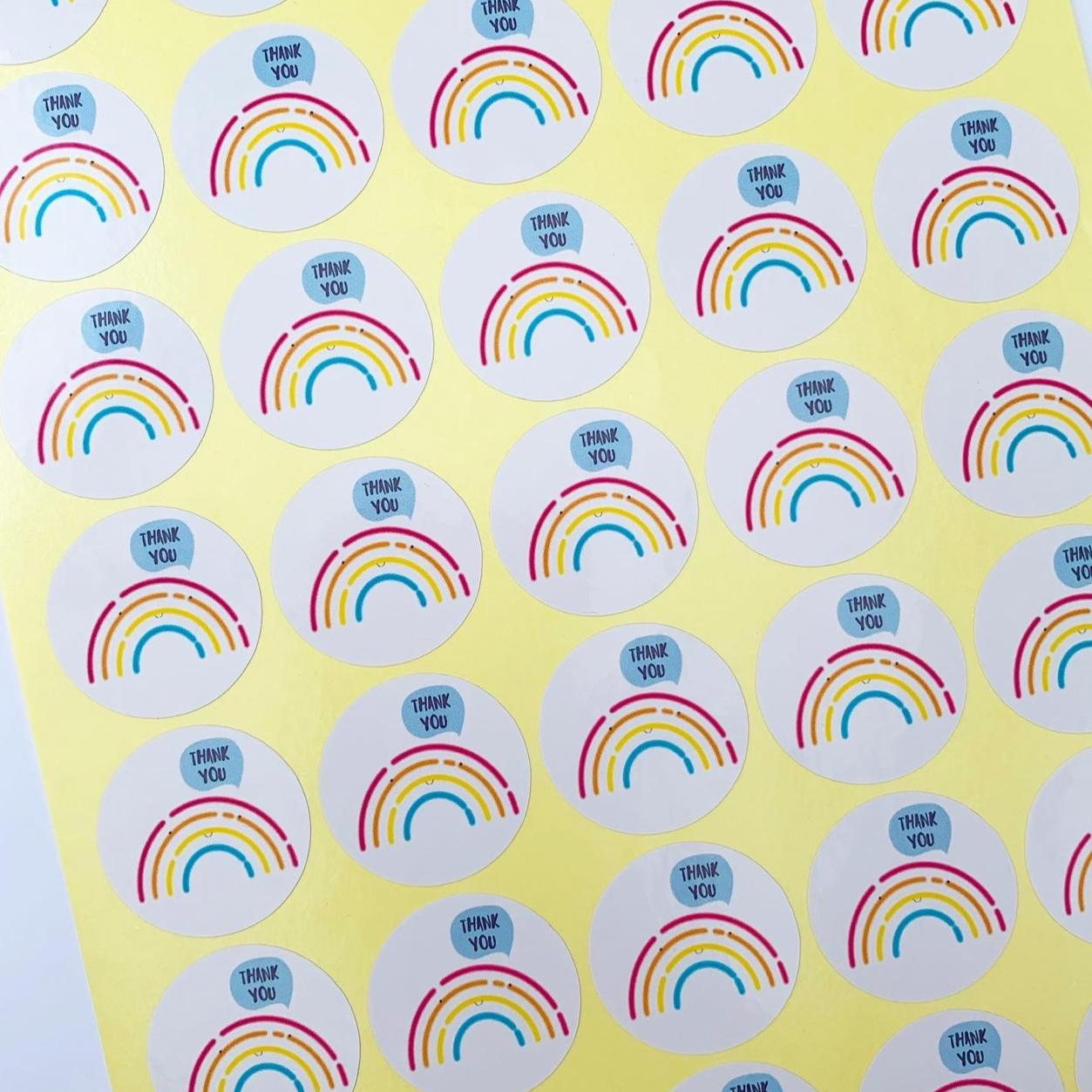 Rainbow Thank you Stickers