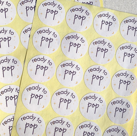 'Ready To Pop' Baby Shower Stickers