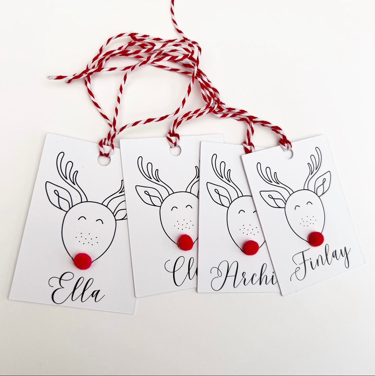 Personalised Rudolf Christmas Gift Tags