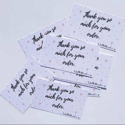 Pink star thank you cards