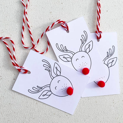 Rudolf Christmas Gift Tags