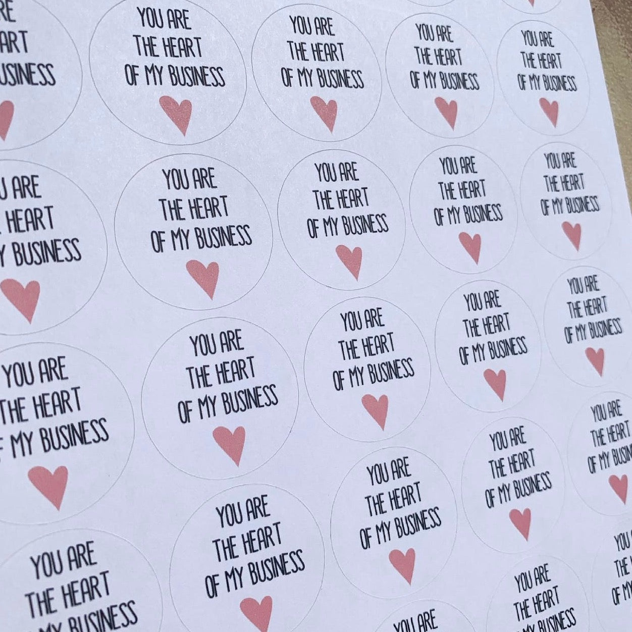 Heart of my business sticker