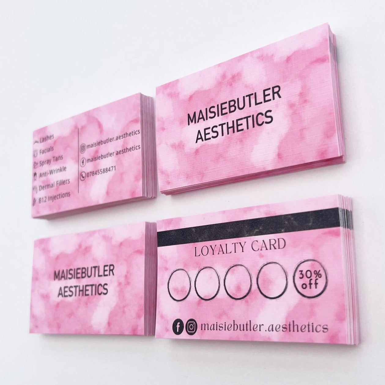 Pink Marble Loyalty Cards