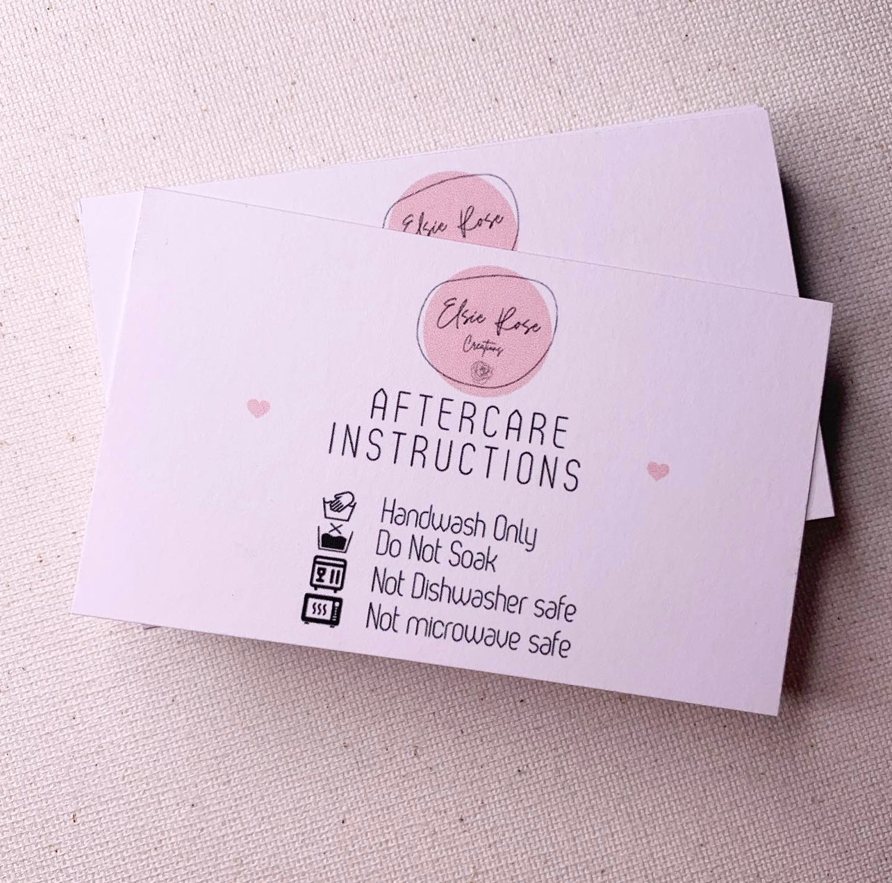 Simple one sided aftercare cards