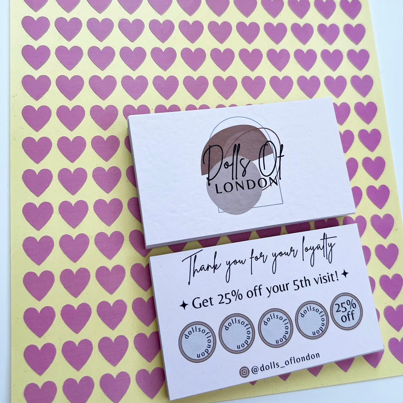 Pink Heart Loyalty Cards