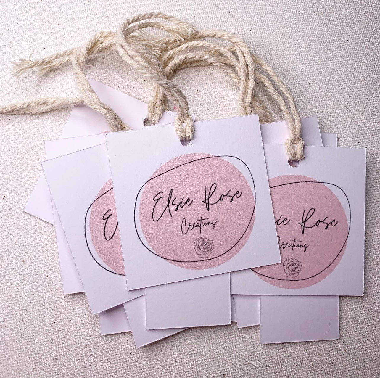 2 piece logo care tags