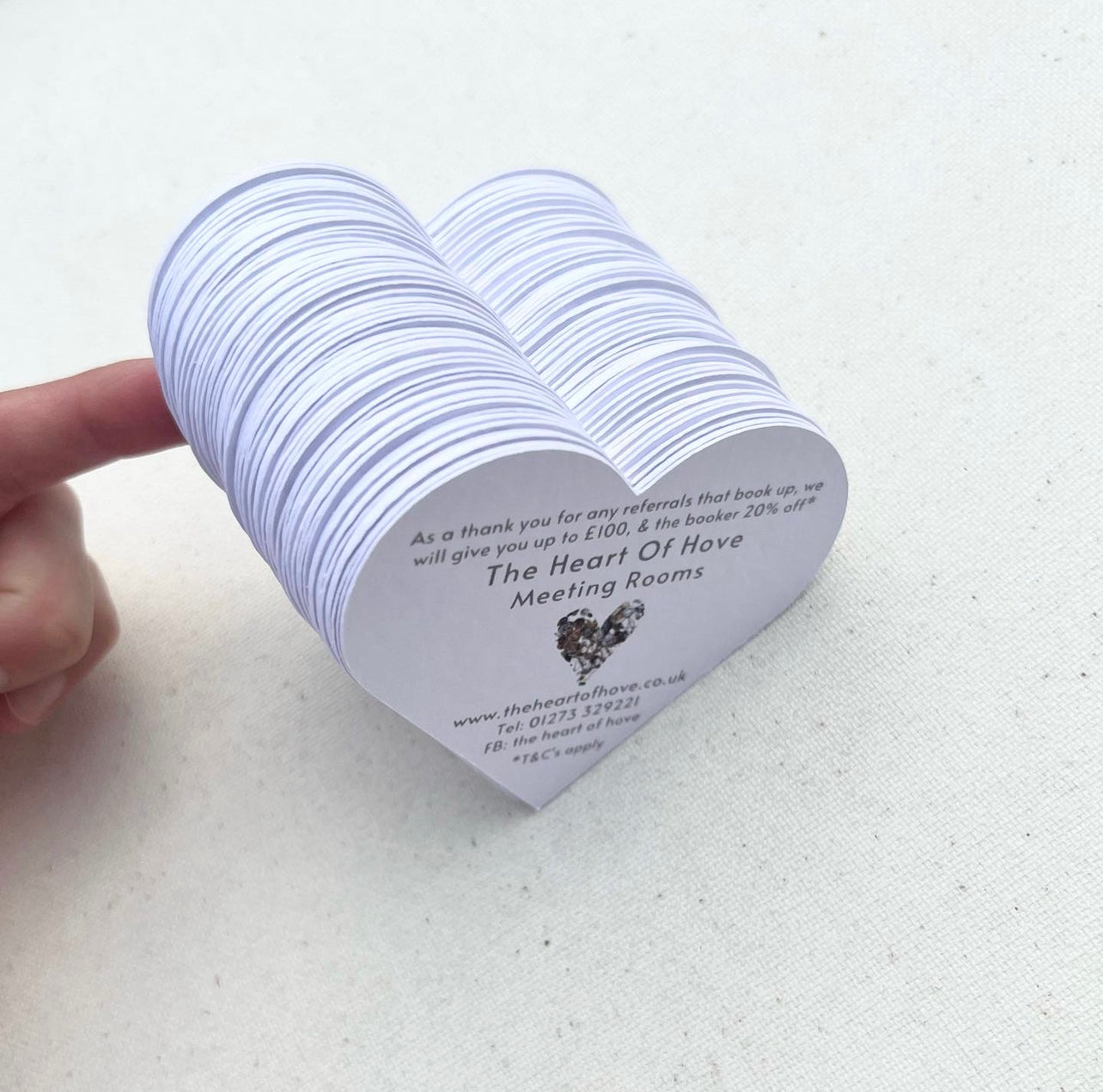 One Sided Heart Shaped Business Cards