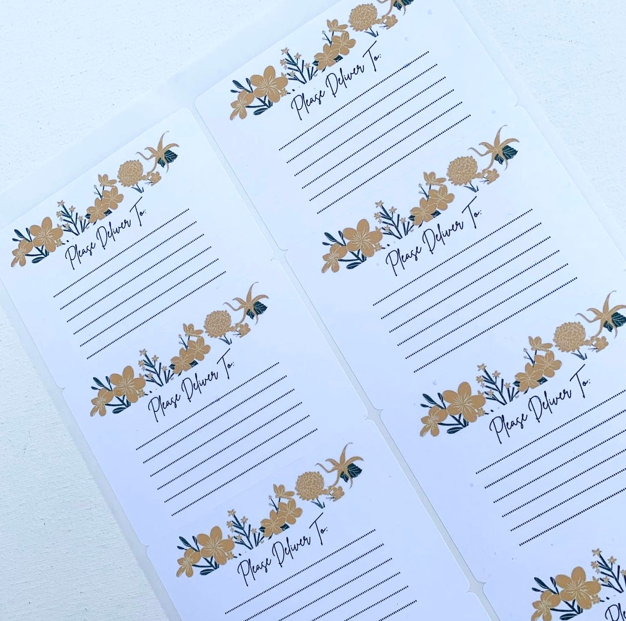 Floral address label stickers