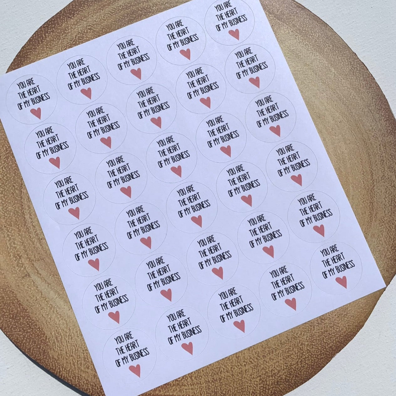 Heart of my business sticker