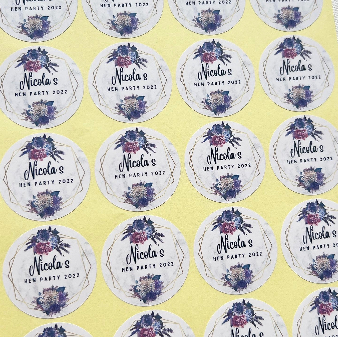 Floral Boho Hen Party Stickers