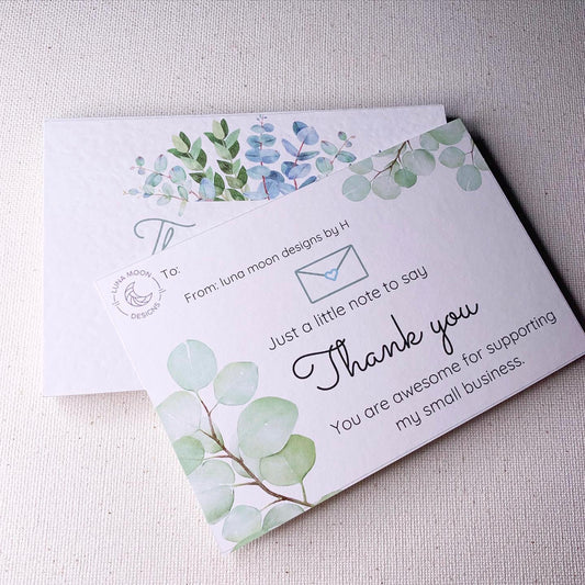 Eucalyptus thank you postcards