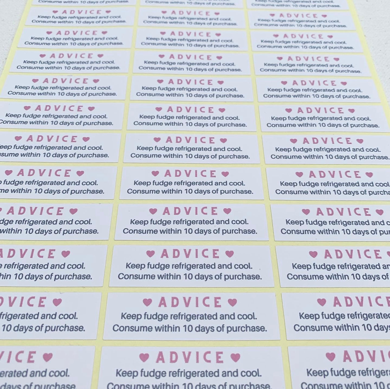 Advice/Allergy Stickers