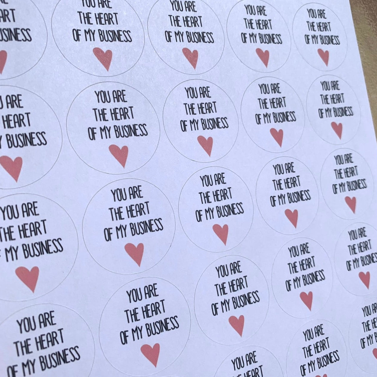 Heart of my business sticker