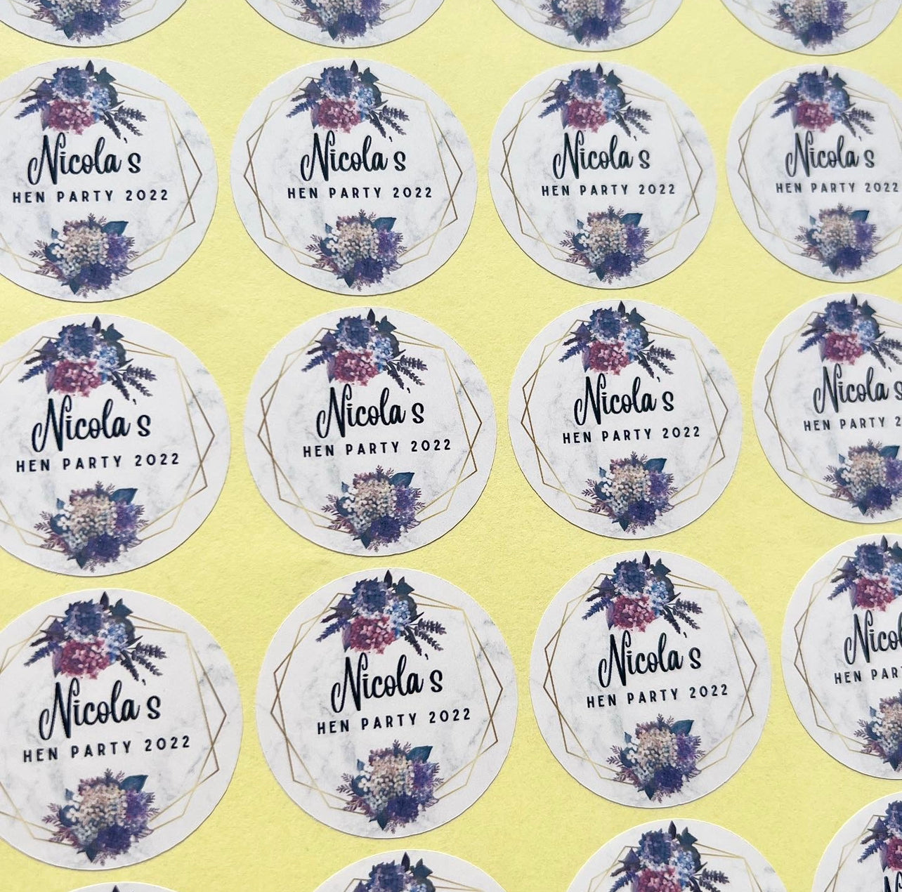 Floral Boho Hen Party Stickers