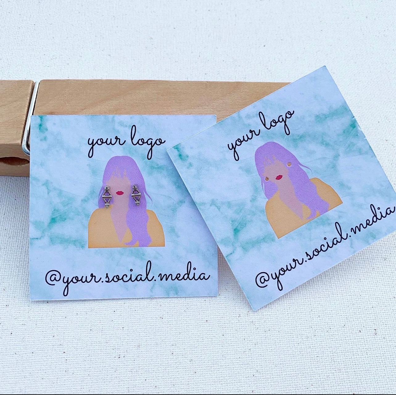 Custom earring backing cards