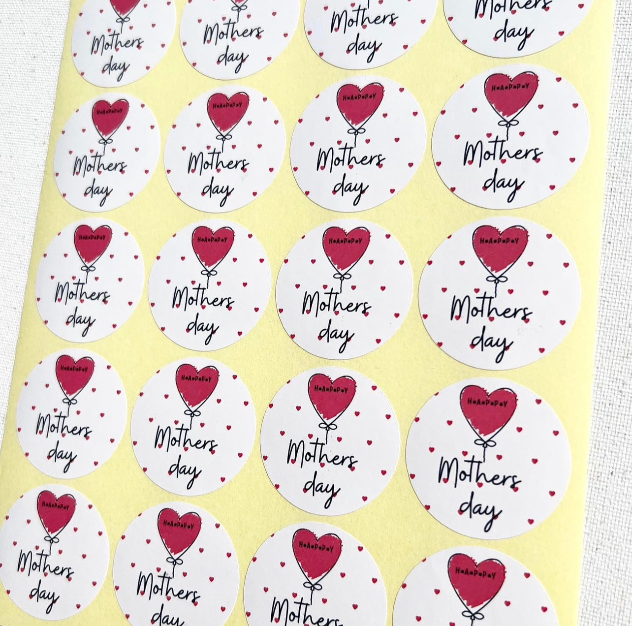 Mothers Day Heart Sticker