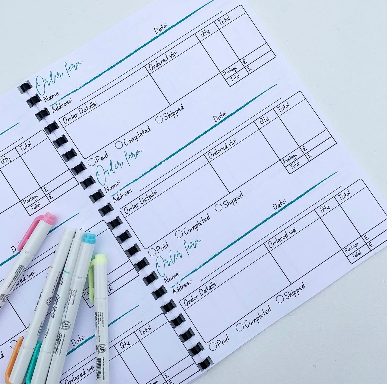 Business order book with sales map