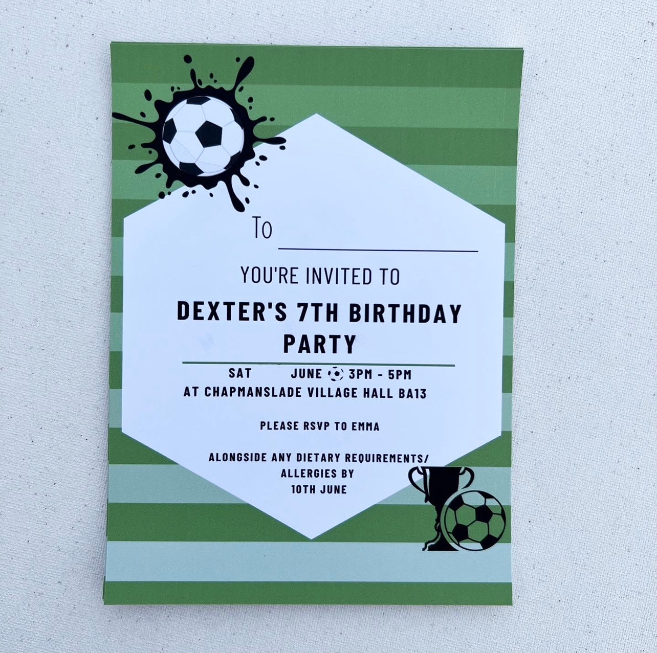 Football splat party invites