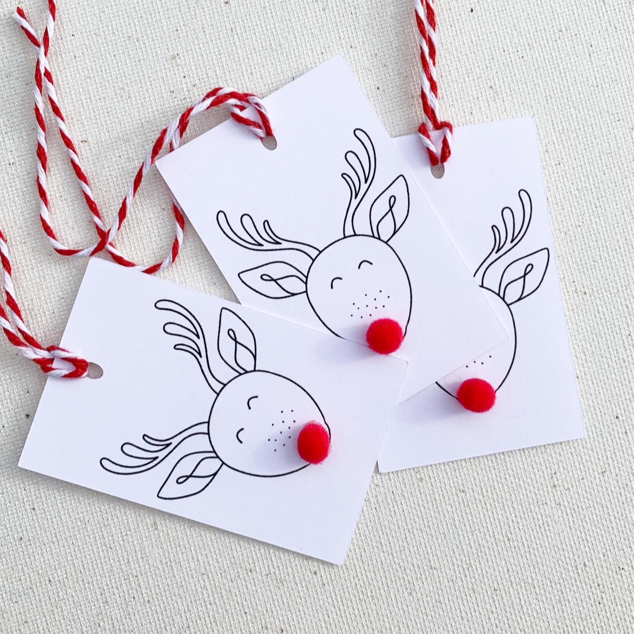 Rudolf Christmas Gift Tags